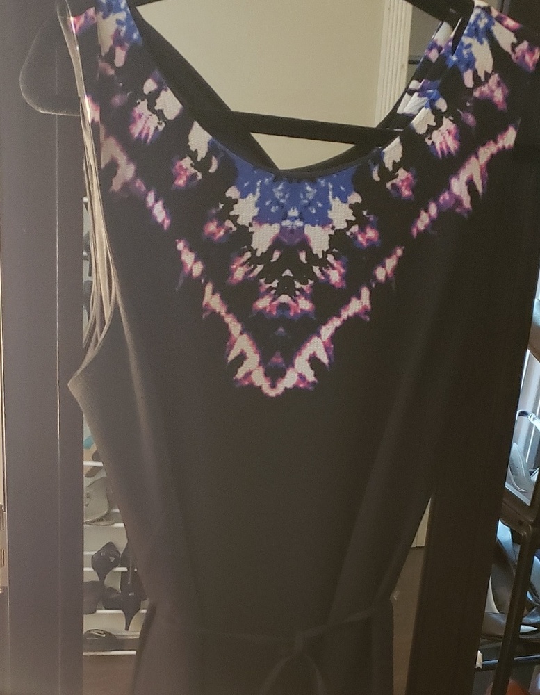 Dress- black with tie dye trim